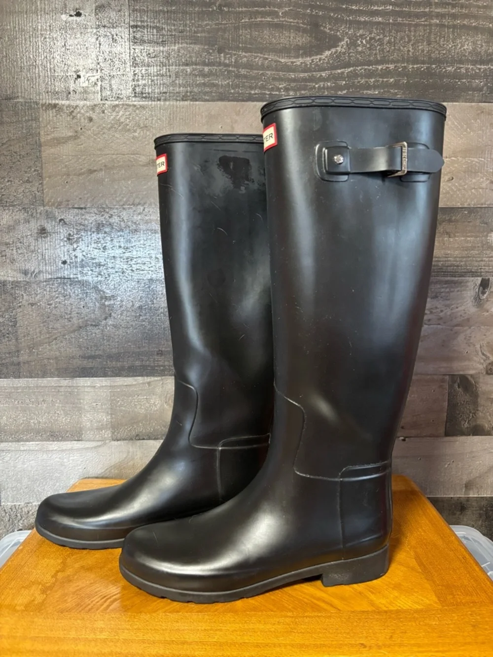 Hunter Tall Matte Finish Waterproof Rain Boots - Black